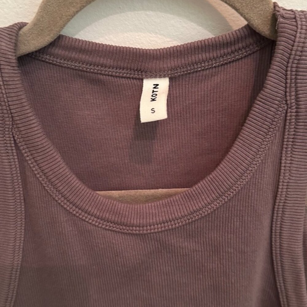 KOTN Cropped Racer Tank - 95/5 Cotton/Spandex - Picture 3 of 5